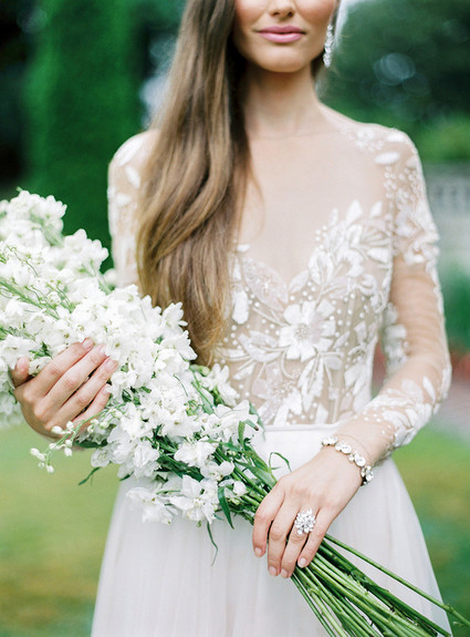 Romantic garden bridal portrait