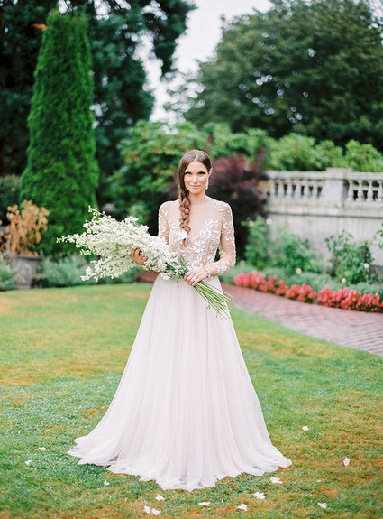 Romantic garden bridal portrait