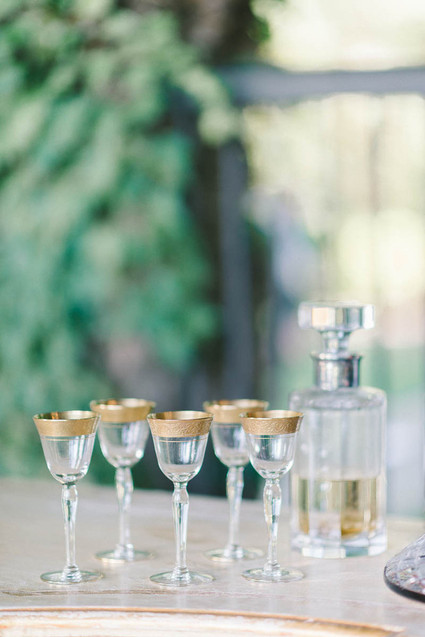 Vintage gold glassware