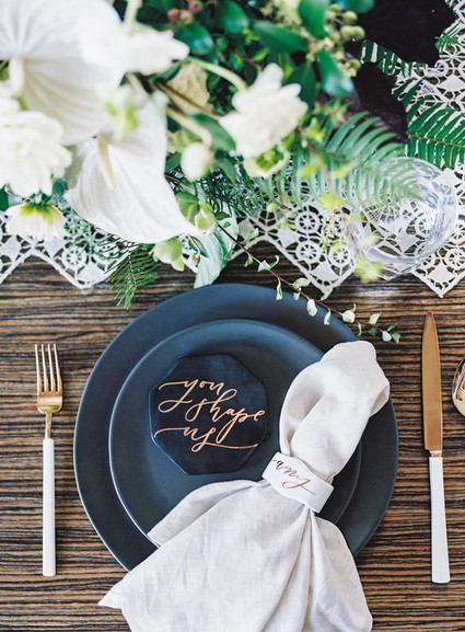 Modern wedding place setting