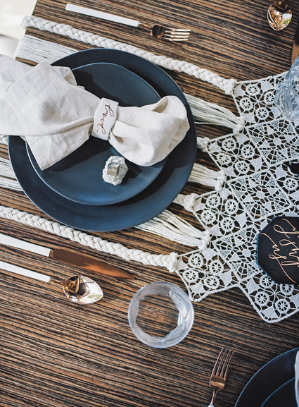 Modern wedding place setting