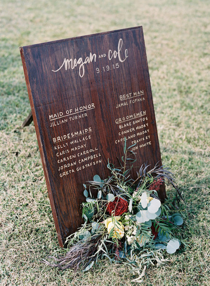Rustic wedding signage