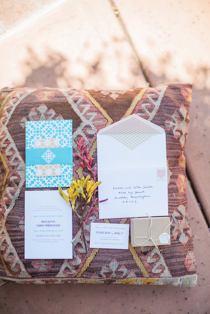 Colorful wedding invitation