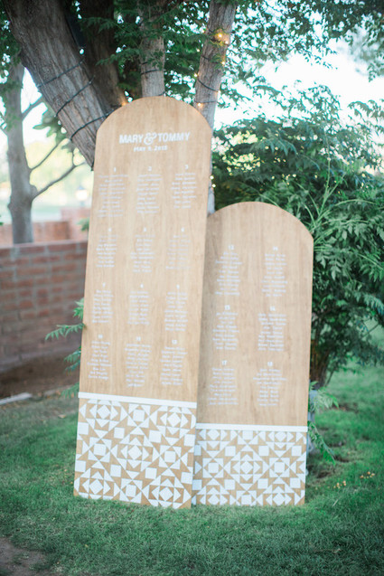 Wooden escort card display Inspiration