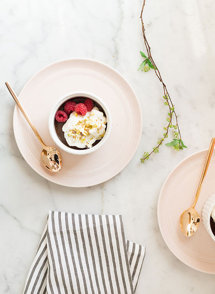 Valentine's Day chocolate pot de creme dessert