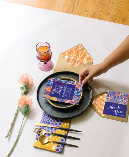 Wedding Paper Divas invitation suite with Justina Blakeney