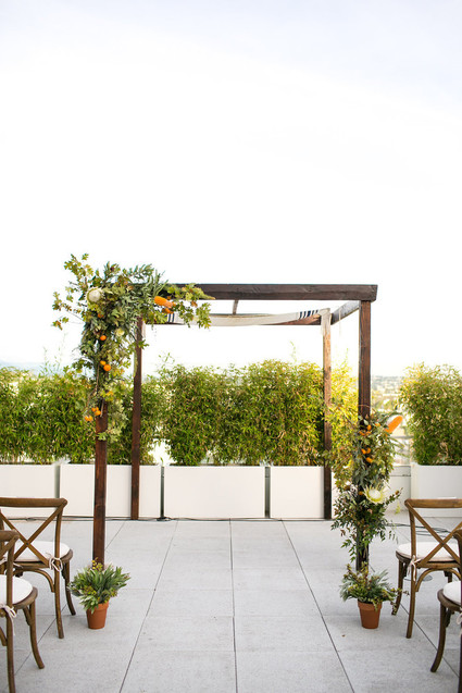 Rustic wedding ceremony decor