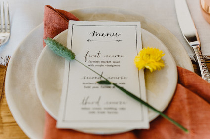 Event menu Inspiration