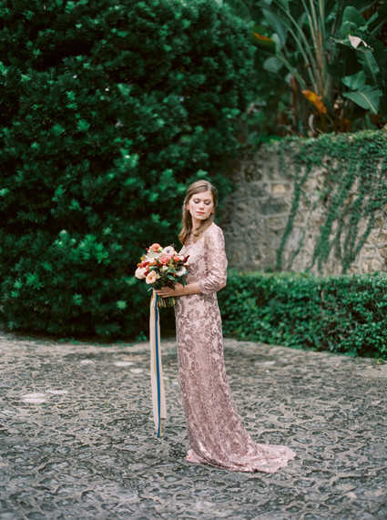 Sequined lace gown