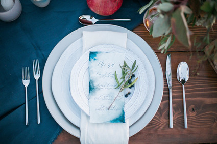 Indigo wedding menu Inspiration