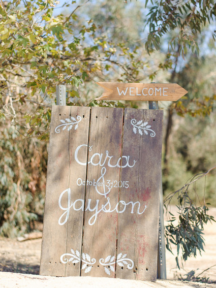 Rustic wedding signage