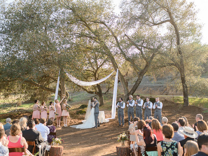 Rustic wedding ceremony