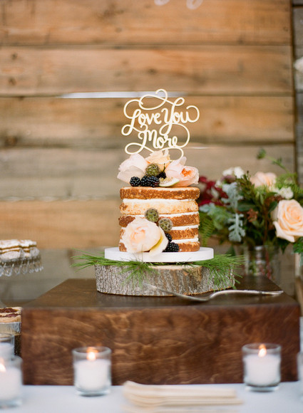 Rustic wedding cake display