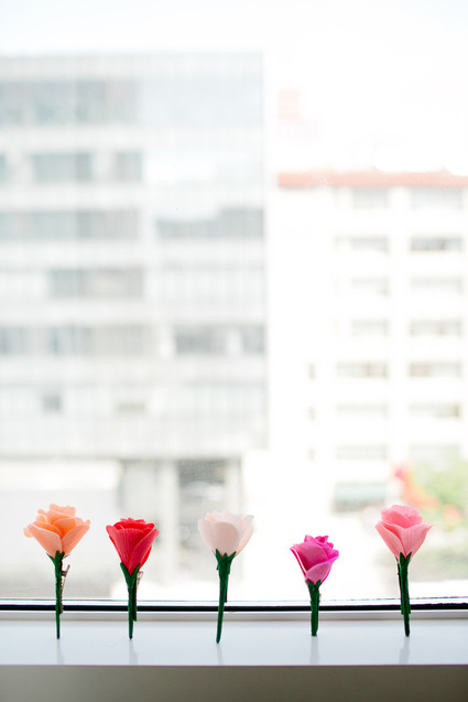 Crepe paper wedding florals Inspiration