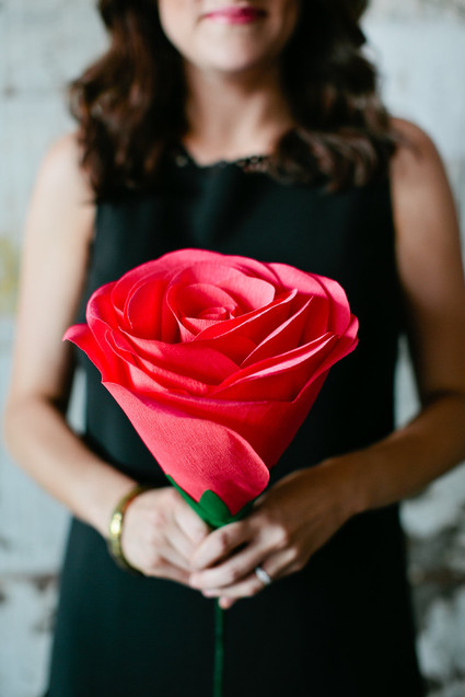 Crepe paper wedding bouquet