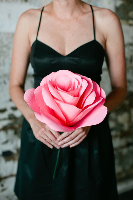 Crepe paper wedding bouquet