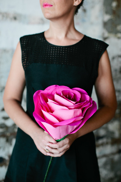 Crepe paper wedding bouquet