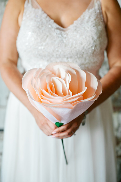 Crepe paper wedding bouquet
