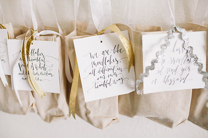 white gold and silver favors