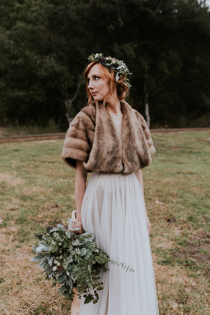 Fur bridal shawl