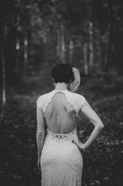 Beaded lace wedding dress