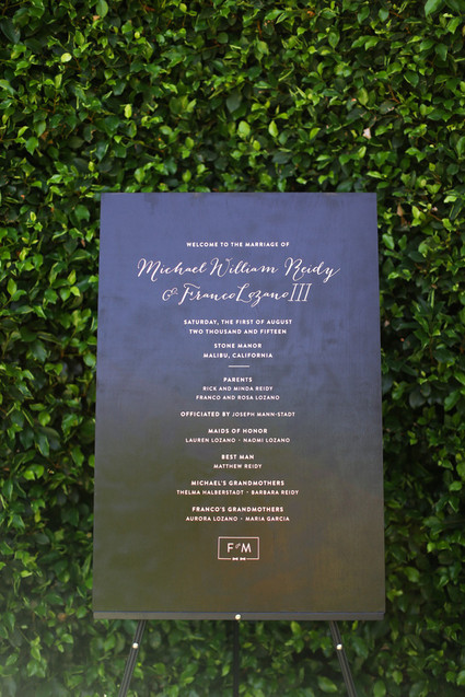 Modern wedding signage