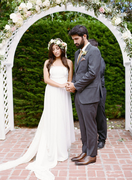 Garden wedding ceremony portrait