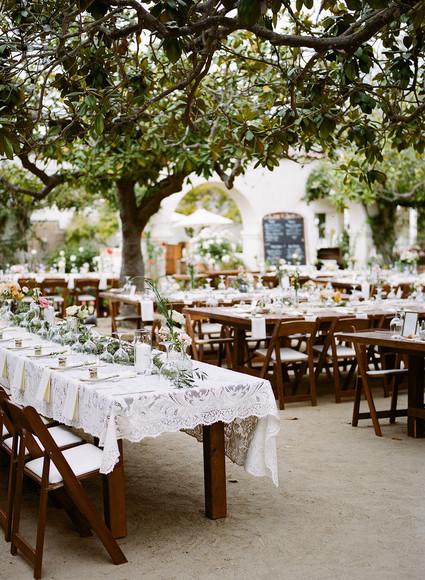 Garden wedding reception