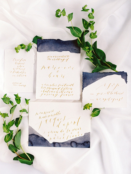 Vintage french country wedding invitation suite