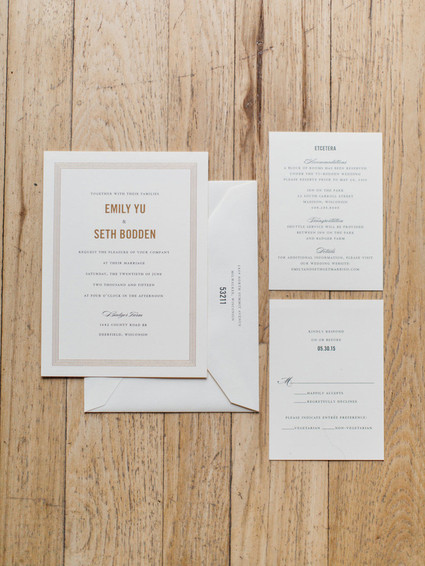 Vintage wedding invitation suite