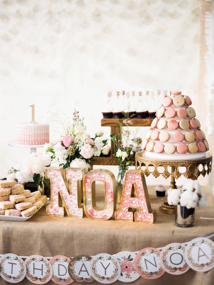 Feminine pink first birthday ideas