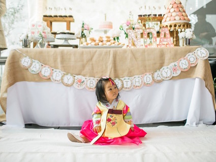 Feminine pink first birthday ideas