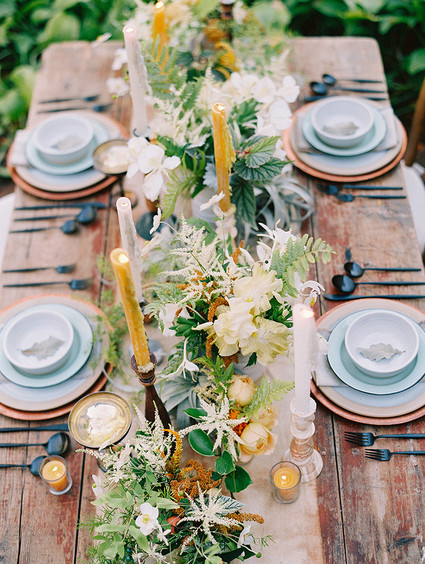 French garden tablescape