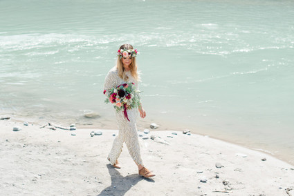 Beach bridal portrait