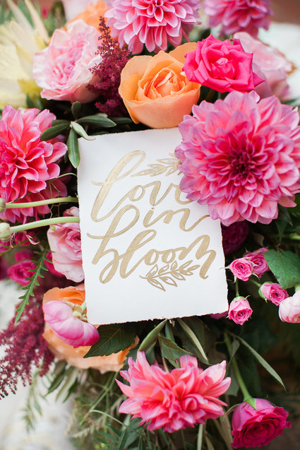 Colorful spring wedding signage