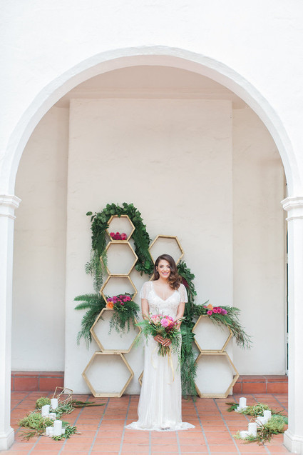 Colorful spring bridal portrait