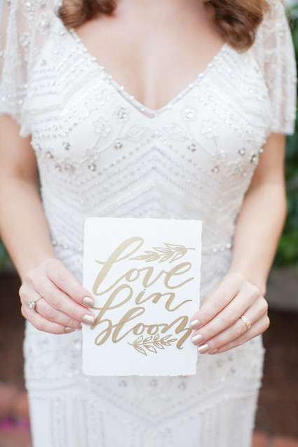 Gold calligraphy signage