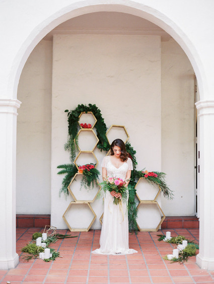 Colorful spring bridal portrait