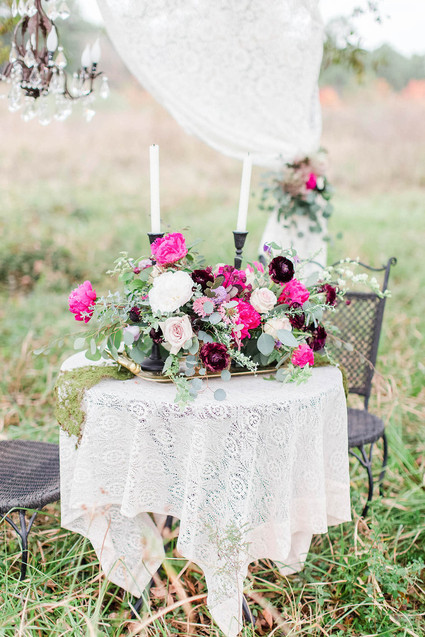 Vintage pink + plum wedding