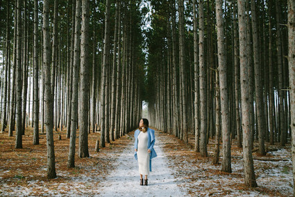 winter forest maternity photos