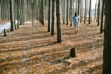 winter forest maternity photos