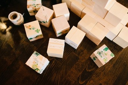 DIY baby shower blocks