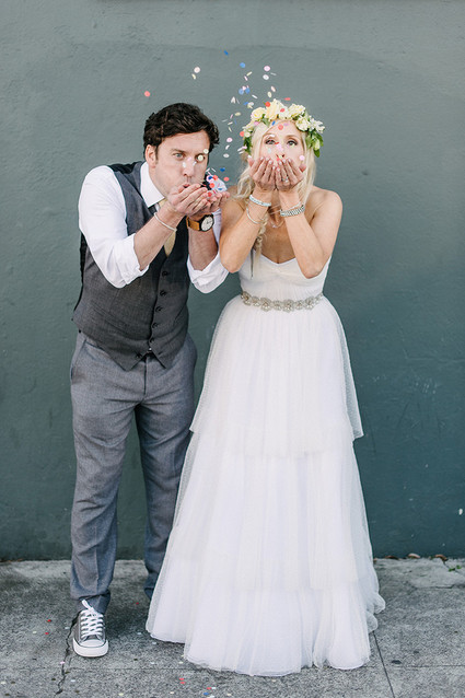 Confetti wedding portrait