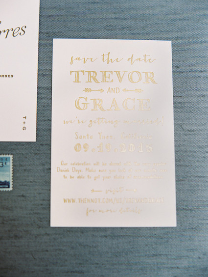 Gold wedding invitation