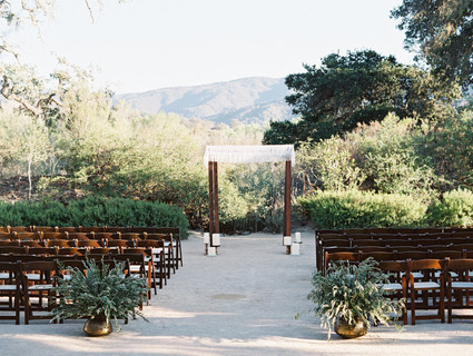 Fall Santa Barbara wine country wedding ceremony