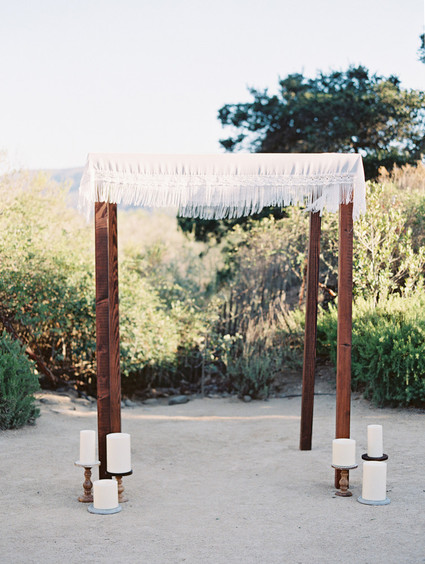 Rustic wedding altar