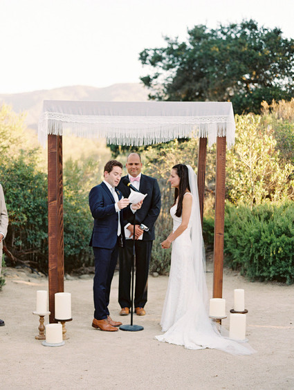 Fall Santa Barbara wine country wedding ceremony