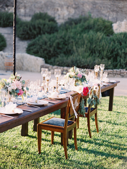Rustic wedding tablescape