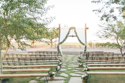 Backyard California desert wedding ceremony