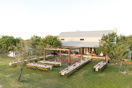 Backyard California desert wedding reception